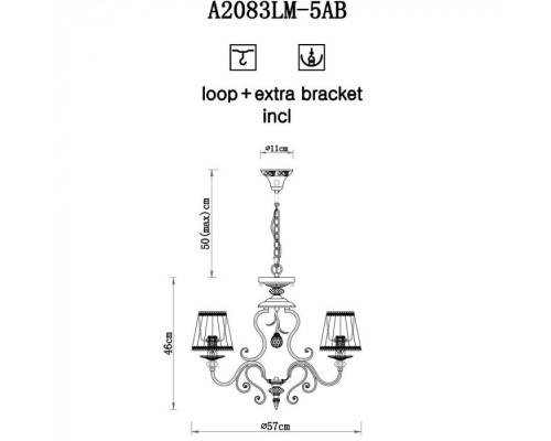 Подвесная люстра Charm A2083LM-5AB Arte Lamp