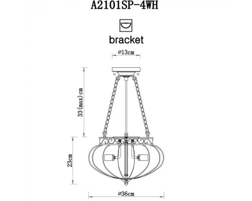 Подвесной светильник Venezia A2101SP-4WH Arte Lamp