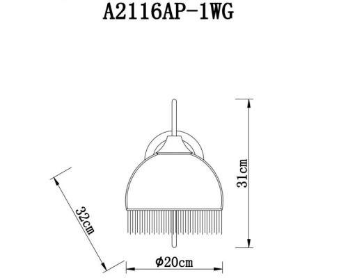 Бра Bianca A2116AP-1WG Arte Lamp