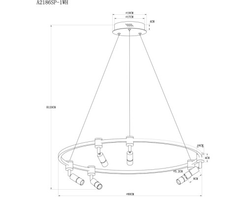 Подвесной светильник Ring A2186SP-1WH Arte Lamp