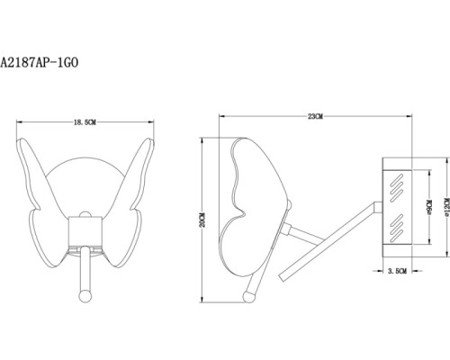 Бра Darcy A2187AP-1GO Arte Lamp