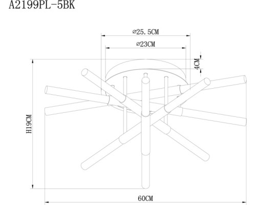 Потолочная люстра Fernando A2199PL-5BK Arte Lamp
