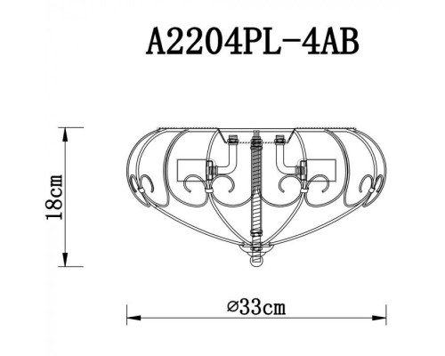 Потолочная люстра Venezia A2204PL-4AB Arte Lamp