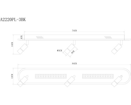 Спот Pisces A2220PL-3BK Arte Lamp