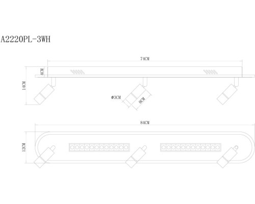 Спот Pisces A2220PL-3WH Arte Lamp