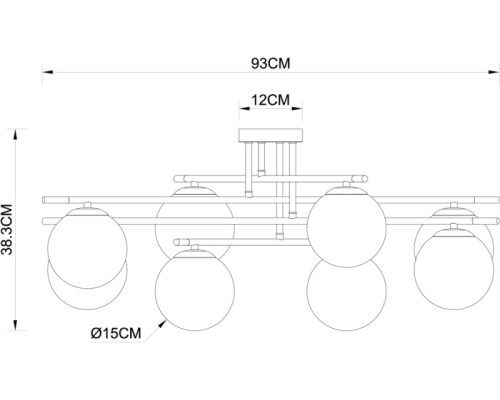 Потолочная люстра Alcor A2224PL-8BK Arte Lamp