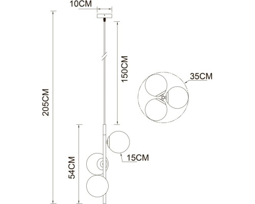 Подвесной светильник Alcor A2224SP-3BK Arte Lamp