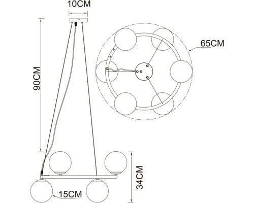 Подвесной светильник Alcor A2224SP-6BK Arte Lamp