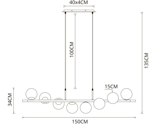 Подвесной светильник Alcor A2224SP-8BK Arte Lamp