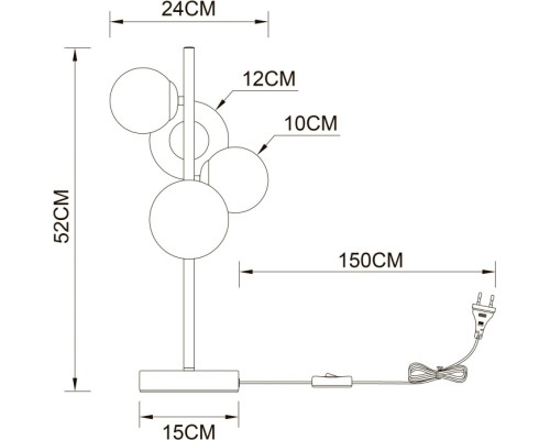 Интерьерная настольная лампа Gemini A2243LT-4PB Arte Lamp