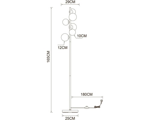 Торшер Gemini A2243PN-6PB Arte Lamp