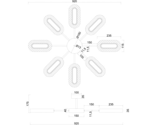 Потолочная люстра Ovale A2489PL-8GO Arte Lamp