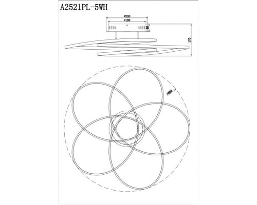 Потолочная люстра Polli A2521PL-5WH Arte Lamp