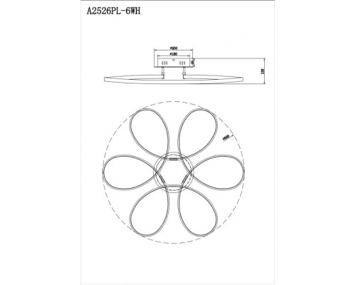 Потолочная люстра Diadema A2526PL-6WH Arte Lamp