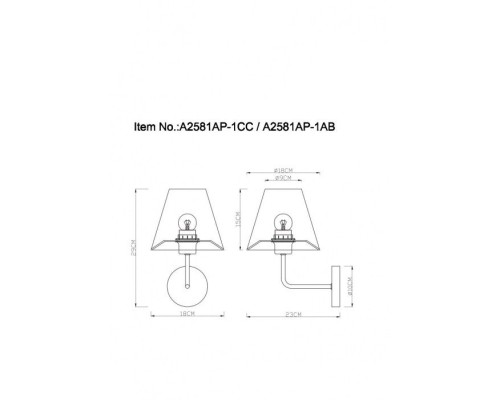 Бра Elba A2581AP-1CC Arte Lamp