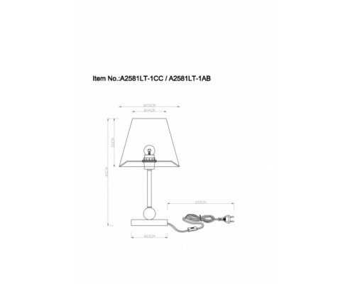 Настольная лампа Elba A2581LT-1AB Arte Lamp