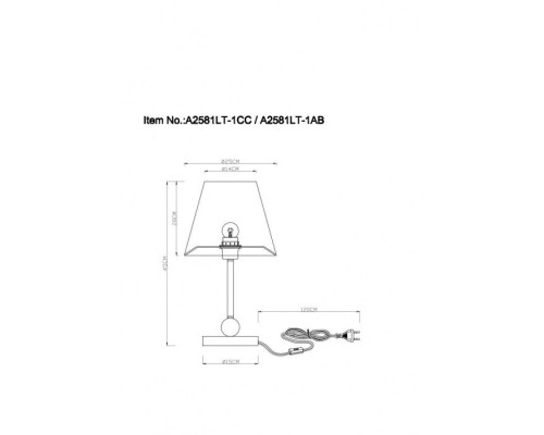 Настольная лампа Elba A2581LT-1CC Arte Lamp