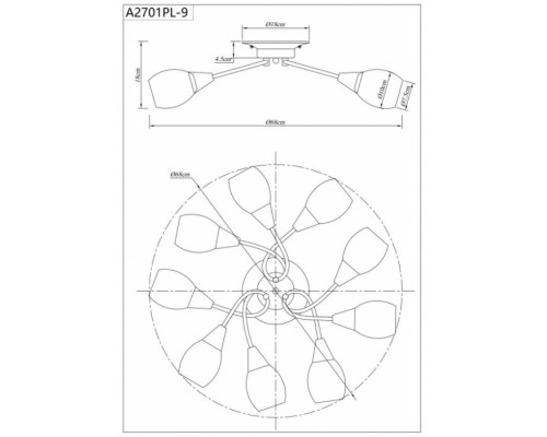 Потолочная люстра Penny A2701PL-9WG Arte Lamp