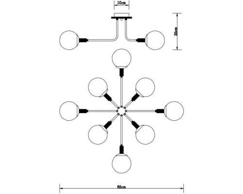 Потолочная люстра Oxford A2716PL-8BK Arte Lamp