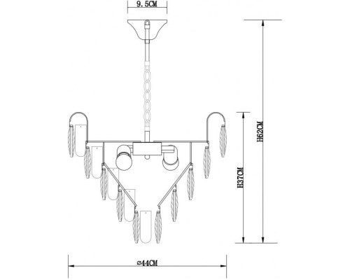 Подвесная люстра Vivien A2719SP-6CC Arte Lamp