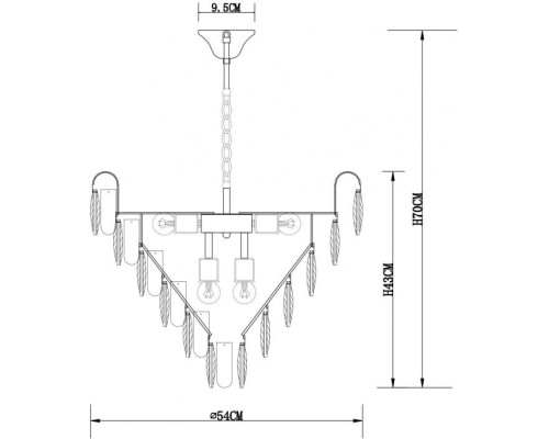 Подвесная люстра Vivien A2719SP-8GO Arte Lamp