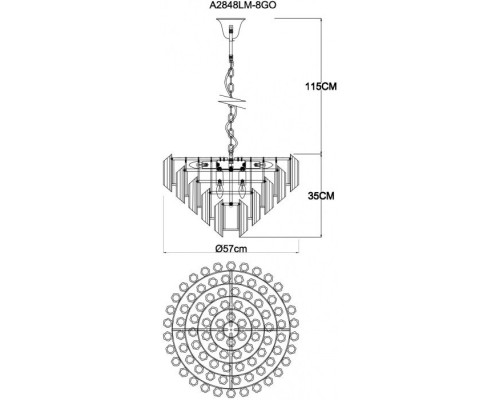 Подвесная люстра Jastin A2848LM-8GO Arte Lamp