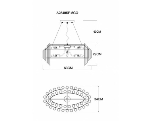 Подвесная люстра Jastin A2848SP-5GO Arte Lamp