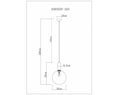 Подвесной светильник Bolla-sola A3035SP-1GO Arte Lamp