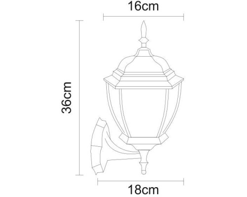 Настенный фонарь уличный Pegasus A3151AL-1WG Arte Lamp