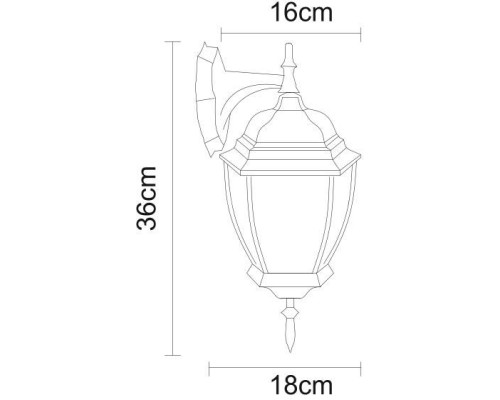 Настенный фонарь уличный Pegasus A3152AL-1WG Arte Lamp