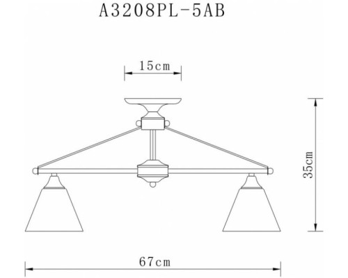Потолочная люстра Copter A3208PL-5AB Arte Lamp