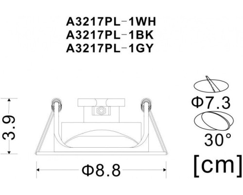 Точечный светильник Accento A3217PL-1BK Arte Lamp