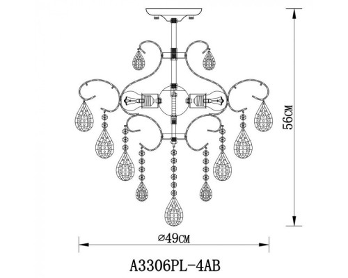 Потолочная люстра Vitoria A3306PL-4AB Arte Lamp