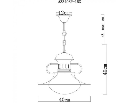 Подвесной светильник Gambrinus A3340SP-1BG Arte Lamp