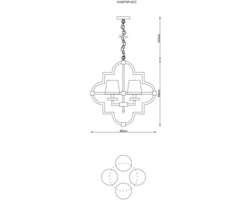 Подвесная люстра Arabeschi A3367SP-4CC Arte Lamp