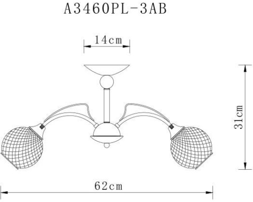 Потолочная люстра Willow A3461PL-3AB Arte Lamp