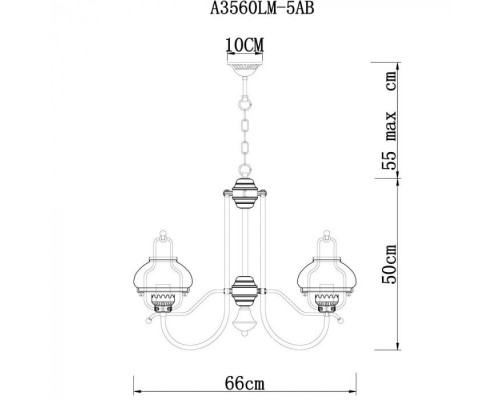 Подвесная люстра Armstrong A3560LM-5AB Arte Lamp
