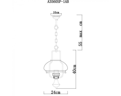Подвесной светильник Armstrong A3560SP-1AB Arte Lamp