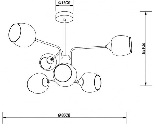 Потолочная люстра Skat A3564PL-6BK Arte Lamp