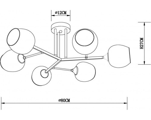 Потолочная люстра Salm A3580PL-6BK Arte Lamp