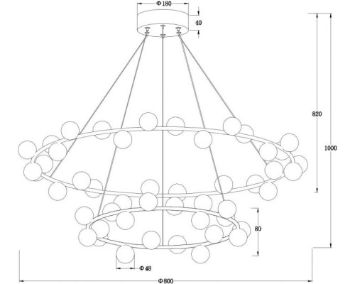 Подвесная люстра Dexter A3619SP-48WH Arte Lamp