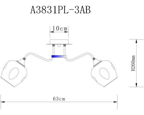 Потолочная люстра Monica A3831PL-3AB Arte Lamp