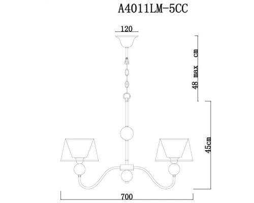 Подвесная люстра Turandot A4011LM-5CC Arte Lamp