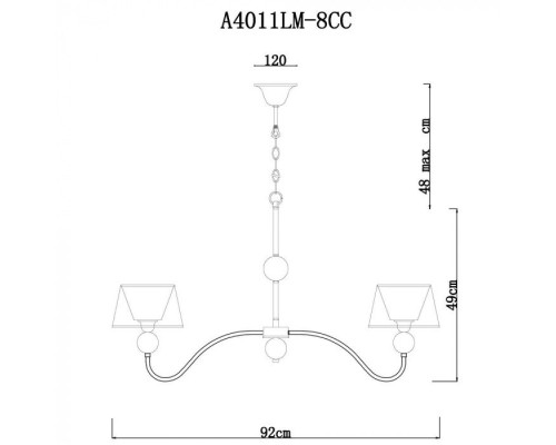 Подвесная люстра Turandot A4011LM-8CC Arte Lamp