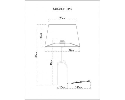 Настольная лампа Porrima A4028LT-1PB Arte Lamp