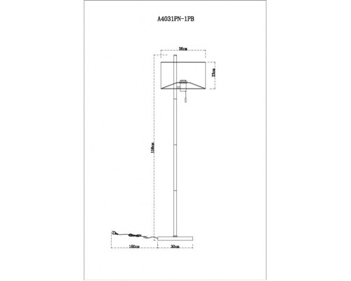 Торшер Proxima A4031PN-1PB Arte Lamp