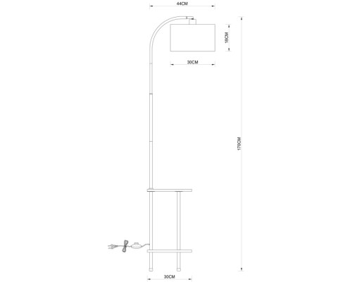 Торшер Combo A4055PN-1BK Arte Lamp