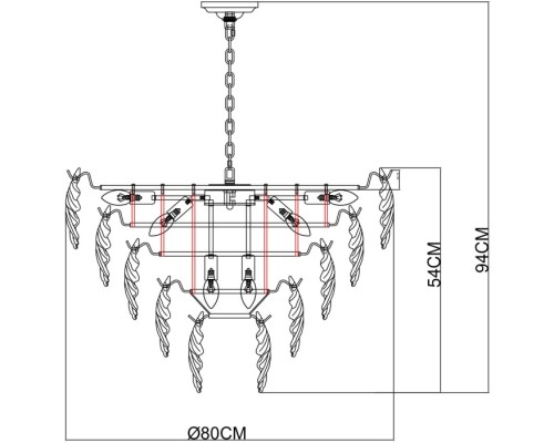 Подвесная люстра Lilly A4070LM-12GO Arte Lamp
