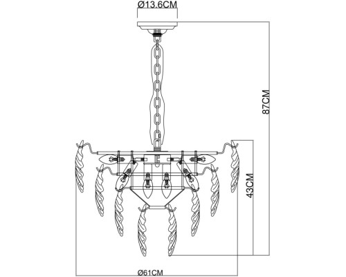 Подвесная люстра Lilly A4070LM-9GO Arte Lamp