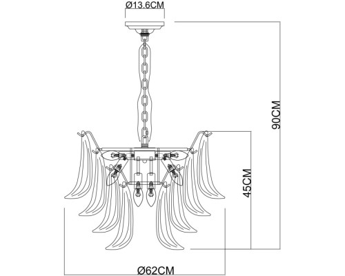 Подвесная люстра Maya A4072LM-9GO Arte Lamp